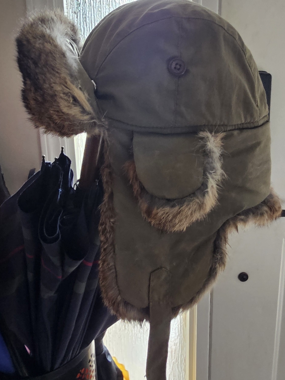 Vintage Olive Men's Rabbit Fur Trapper Hat - Unbranded